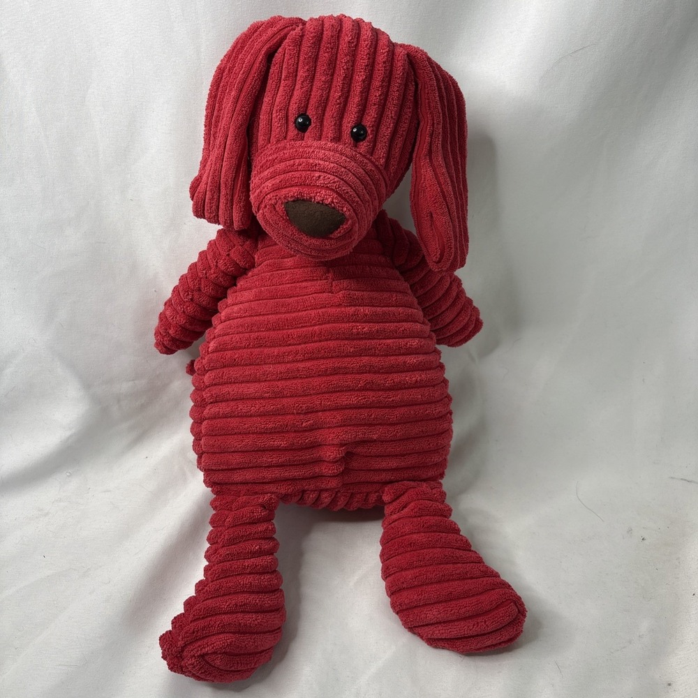 Jellycat London Cordy Roy Puppy Dog Plush Red Corduroy Stuffed Animal 15" Retire